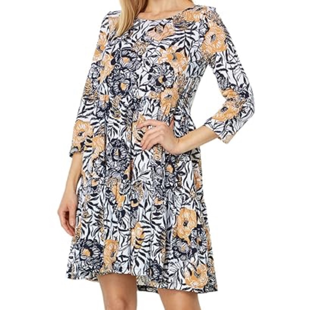 EUC Lilly Pulitzer Geanna Swing Dress Onyx Peony Party Floral Size XL